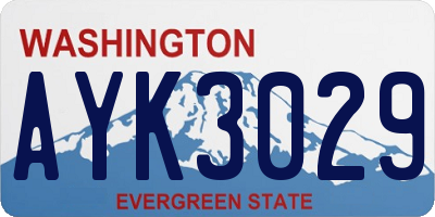 WA license plate AYK3029