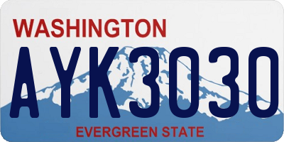 WA license plate AYK3030