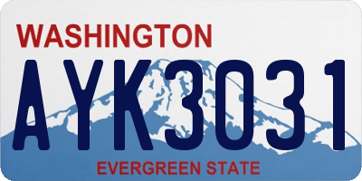 WA license plate AYK3031
