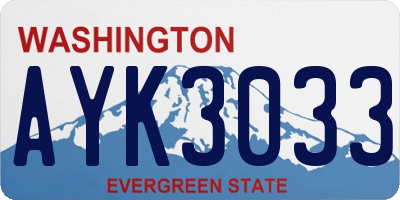 WA license plate AYK3033