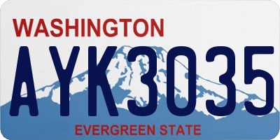 WA license plate AYK3035