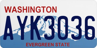 WA license plate AYK3036
