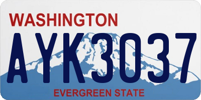 WA license plate AYK3037