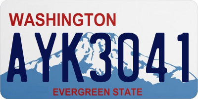 WA license plate AYK3041