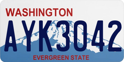 WA license plate AYK3042