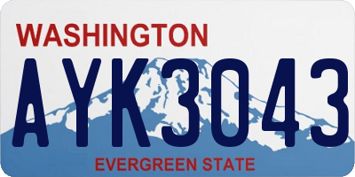 WA license plate AYK3043