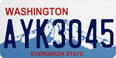 WA license plate AYK3045