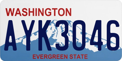 WA license plate AYK3046
