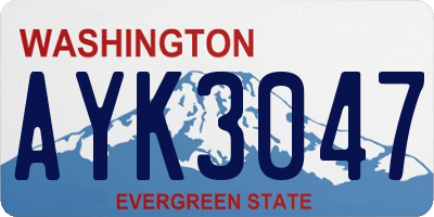 WA license plate AYK3047