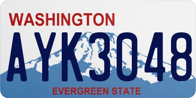 WA license plate AYK3048