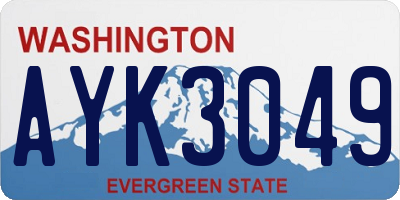 WA license plate AYK3049