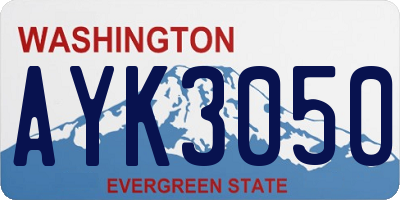 WA license plate AYK3050