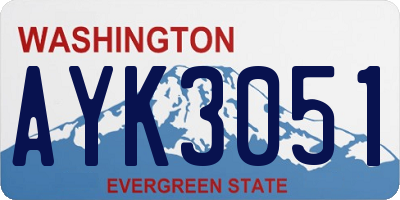 WA license plate AYK3051