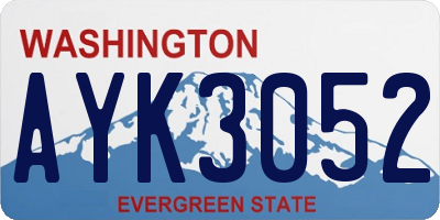 WA license plate AYK3052