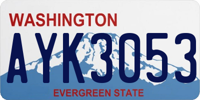 WA license plate AYK3053