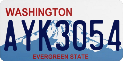 WA license plate AYK3054