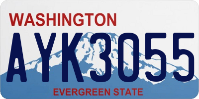 WA license plate AYK3055