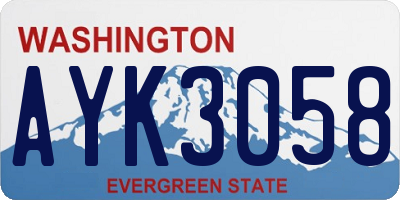 WA license plate AYK3058