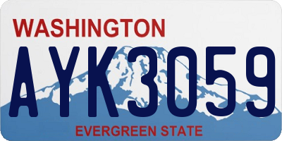 WA license plate AYK3059