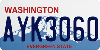 WA license plate AYK3060