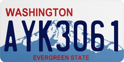 WA license plate AYK3061