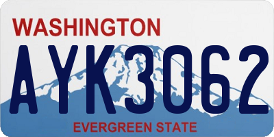 WA license plate AYK3062