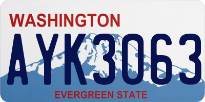 WA license plate AYK3063