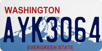 WA license plate AYK3064