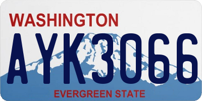 WA license plate AYK3066