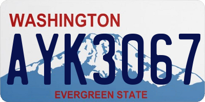 WA license plate AYK3067
