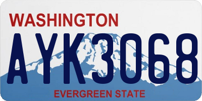 WA license plate AYK3068