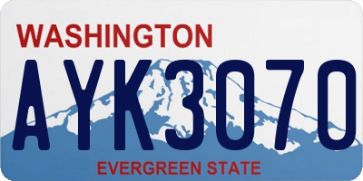 WA license plate AYK3070