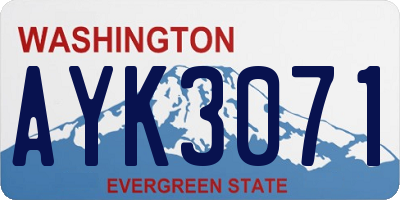 WA license plate AYK3071