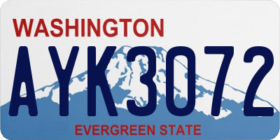 WA license plate AYK3072