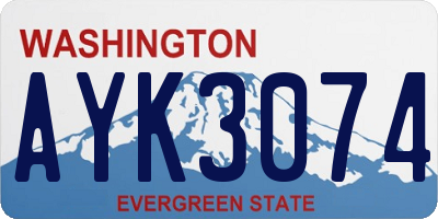 WA license plate AYK3074