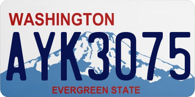 WA license plate AYK3075