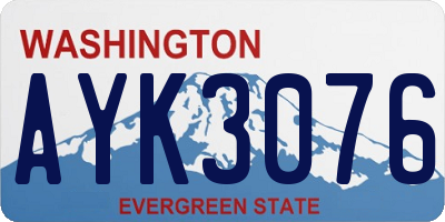 WA license plate AYK3076