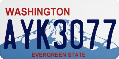 WA license plate AYK3077