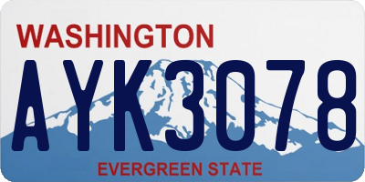 WA license plate AYK3078