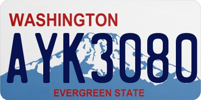 WA license plate AYK3080
