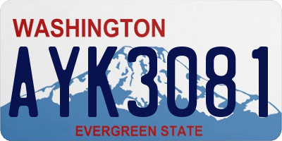 WA license plate AYK3081
