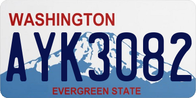 WA license plate AYK3082