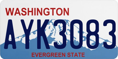 WA license plate AYK3083