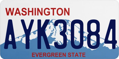 WA license plate AYK3084
