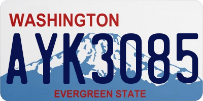 WA license plate AYK3085