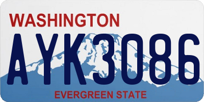 WA license plate AYK3086