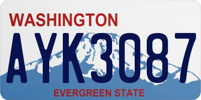 WA license plate AYK3087