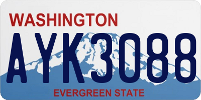 WA license plate AYK3088