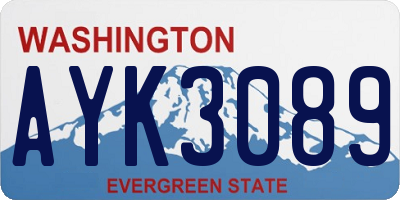 WA license plate AYK3089