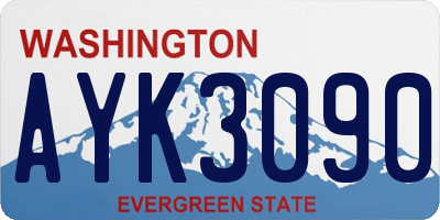 WA license plate AYK3090